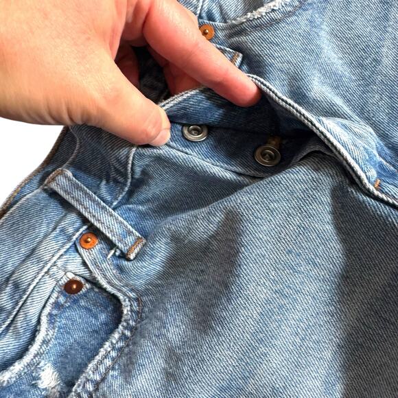 Madewell Relaxed Denim Shorts Homecrest Wash Ripped Edition Raw Hem Distress 26 - Picture 4 of 14